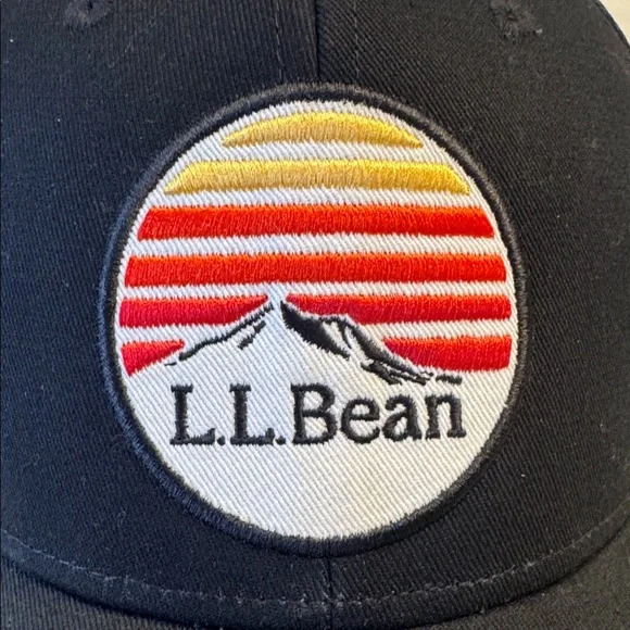 L.L. Bean Black Trucker Hat with Mountain Sunset Patch - Picture 2 of 4